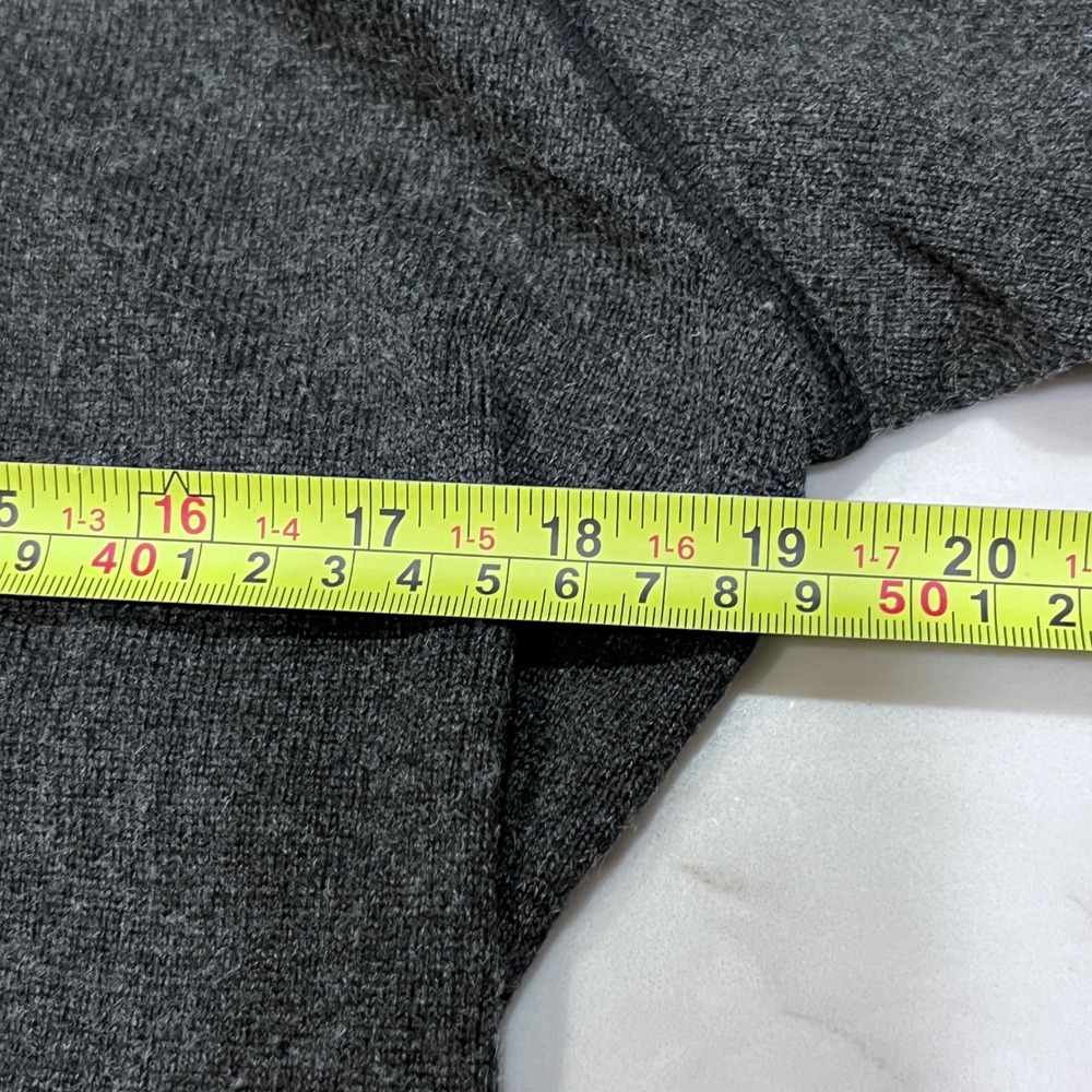 CARLISLE Charcoal Gray Silk Cashmere Blend Mock Neck Sweater Top Size L - Picture 6 of 7